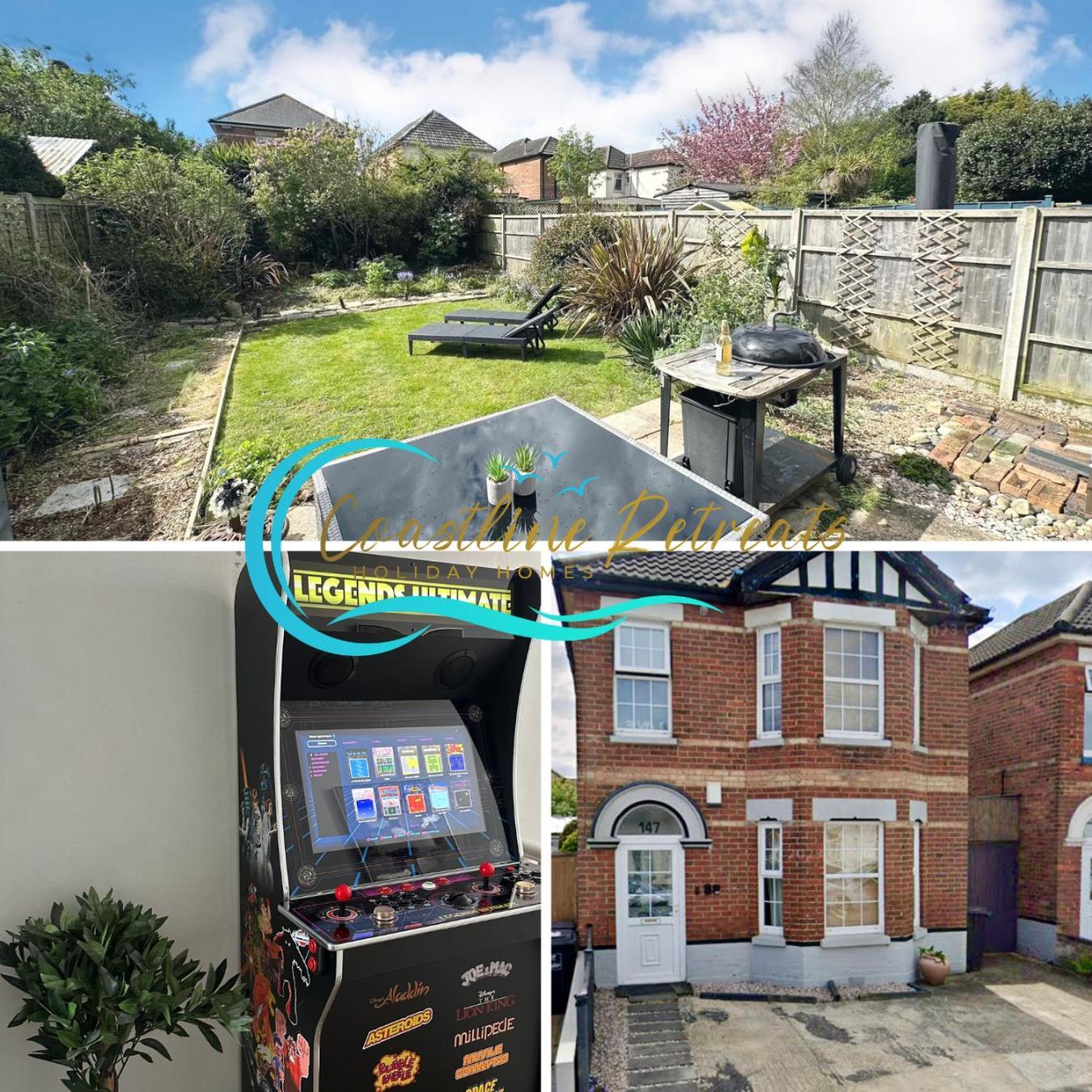 The Capstone Retreat - Beautiful Detached Family Home By Coastline Retreats, Arcade Machine, Parking, Bbq Bournemouth Kültér fotó